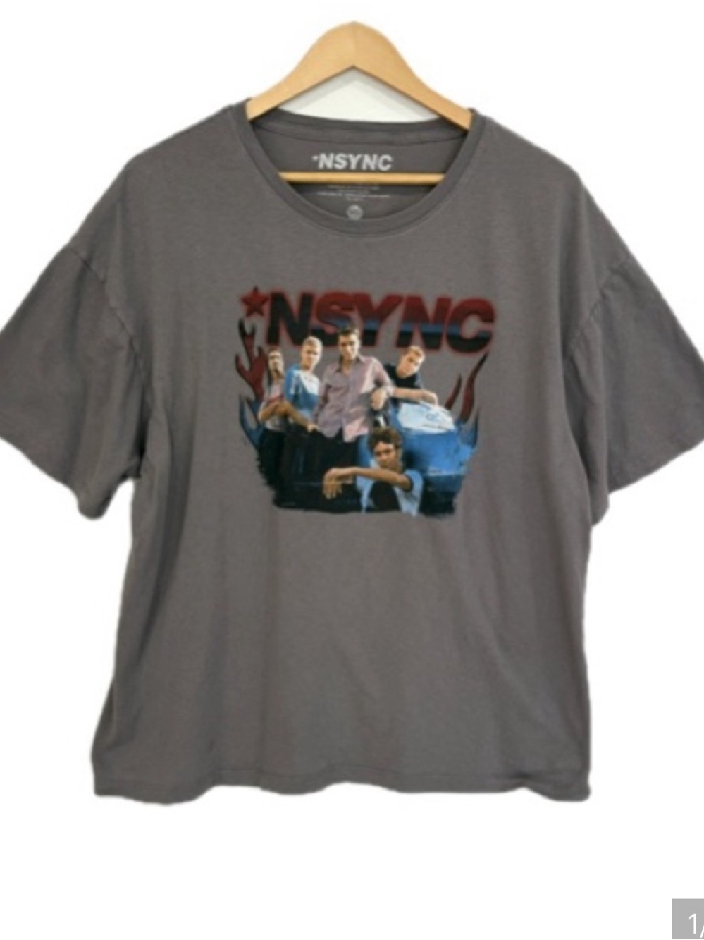 NSYNC Group Member Band T-Shirt Women Size XXL Grey Short Sleeve Graphic Tee Y2K